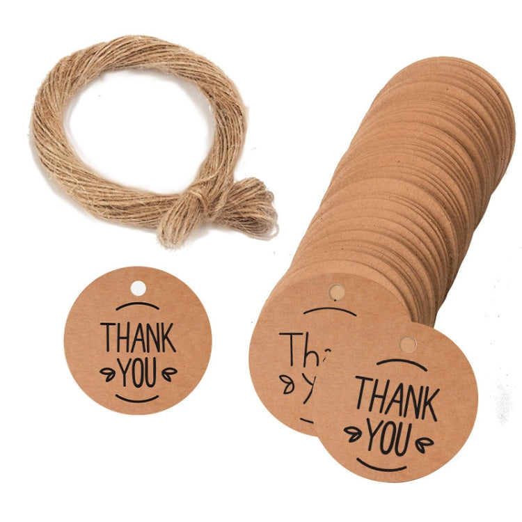 100pcs /Pack Kraft Paper Gift Tag With 20m Hemp Rope