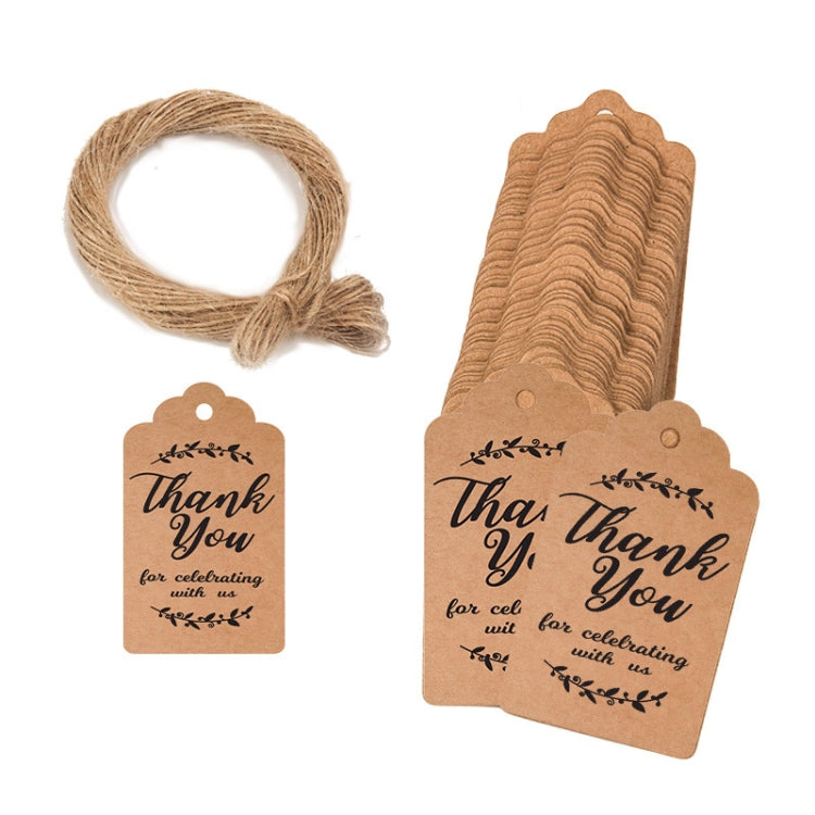 100pcs /Pack Kraft Paper Gift Tag With 20m Hemp Rope