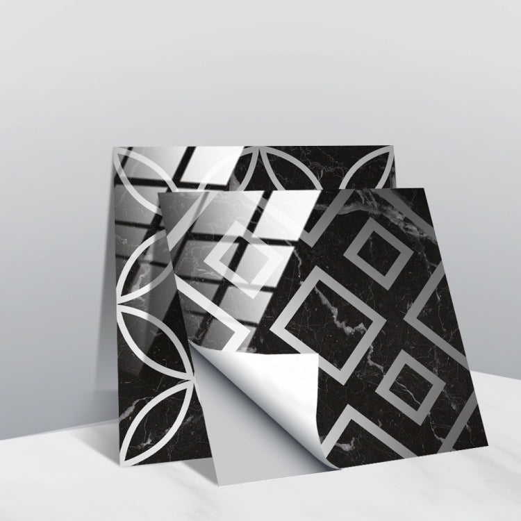 PVC Crystal Covered Film Geometric Pattern Tile Wall Sticker