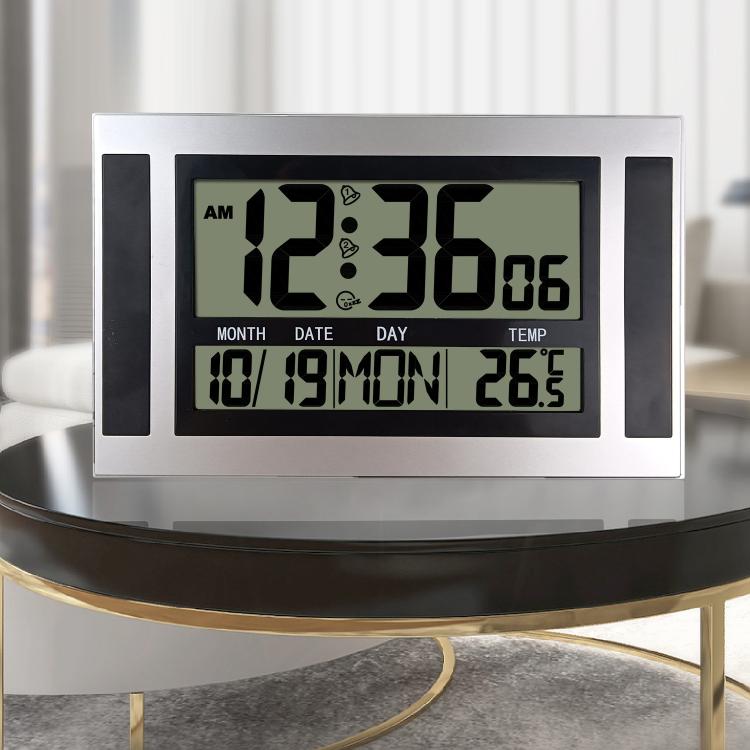 Large Screen LCD Wall Clock Minimalist Electronic Alarm Clock