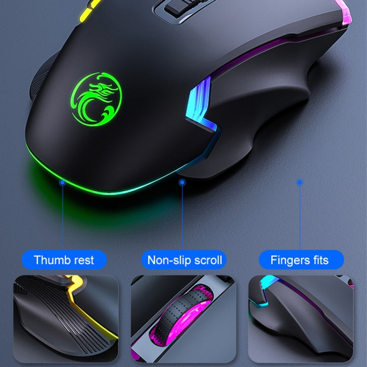 IMICE T70 8-Button 7200DPI RGB Lighting Programmable Wired Gaming Mouse, Cable Length: 1.8m