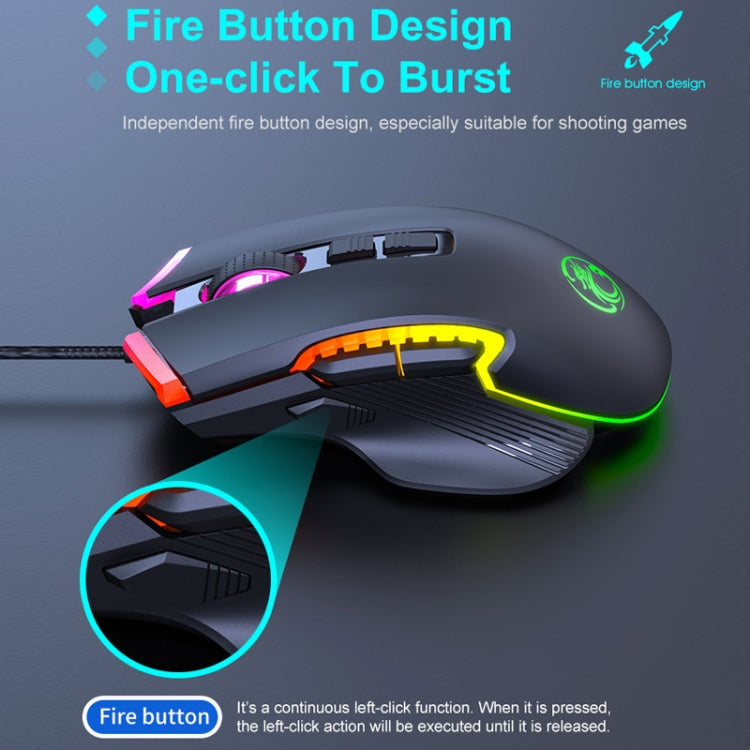 IMICE T70 8-Button 7200DPI RGB Lighting Programmable Wired Gaming Mouse, Cable Length: 1.8m