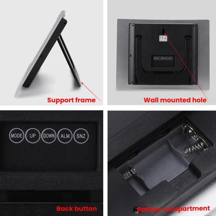 Home Big Screen Display Digital Electronic Wall Clock Living Room Temperature Clock