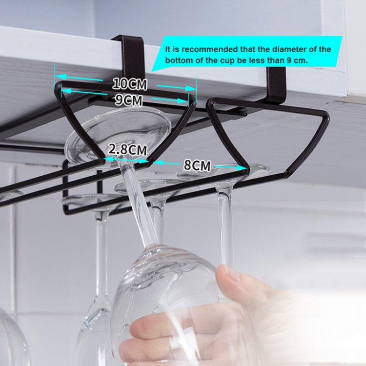 Free Punch Cabinet Wrought Iron Wine Glass Holder Upside Down Rack,Style: