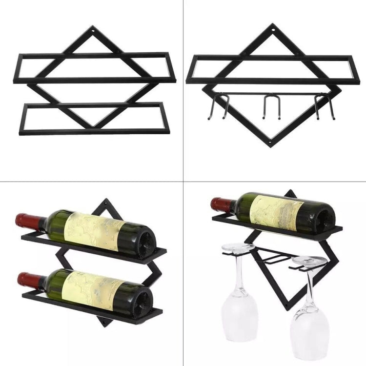 Wall Mounted Wine Rack Kitchen Dining Room Hanging Wine Glass Wine Bottle Rack
