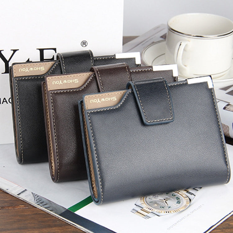 Baellerry Casual Multifunctional Wallet Zipper Buckle Tri-fold Coin Purse For Men