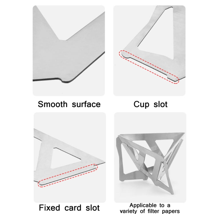 Outdoor Camping Stainless Steel Coffee Grounds Filter Folding Funnel