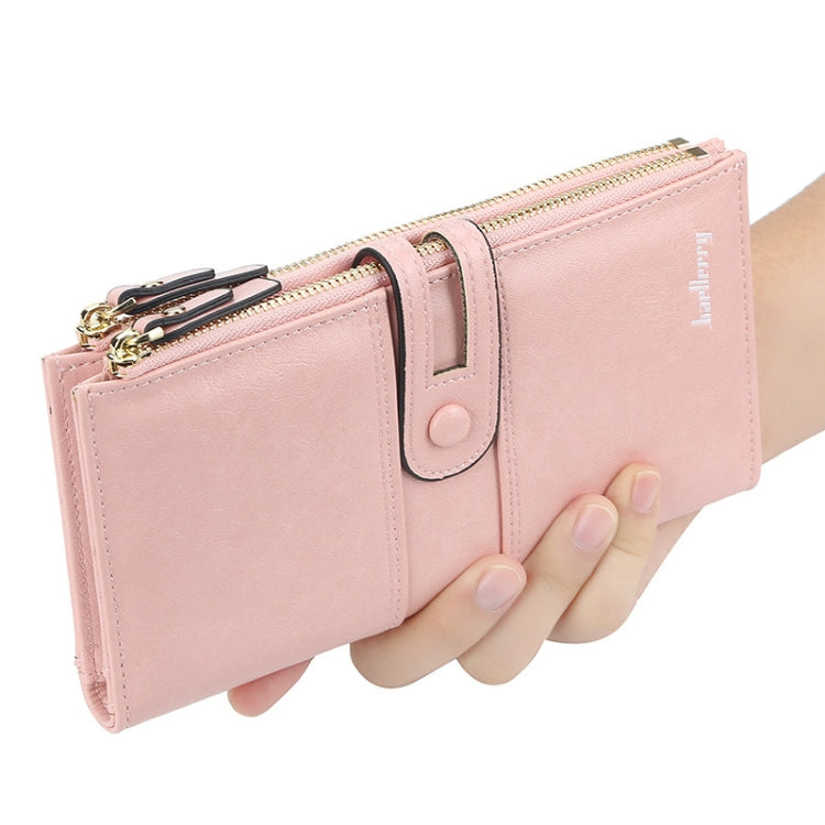 Baellerry  Ladies Long Large Capacity Buckle Zip Clutch Multi-Card Wallet