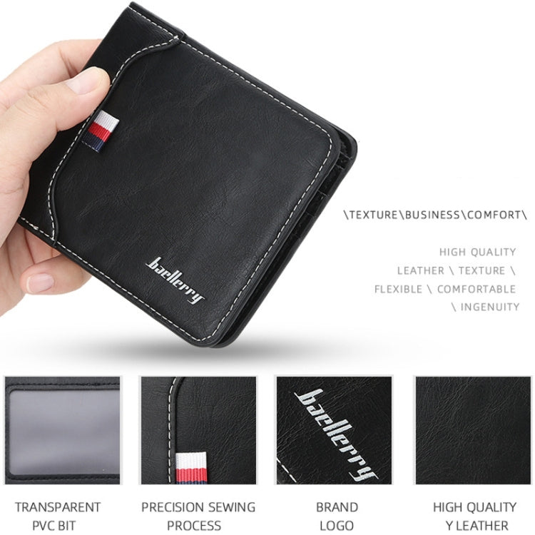 Baellerry Short Wallet Tri-fold Horizontal Coin Purse For Men