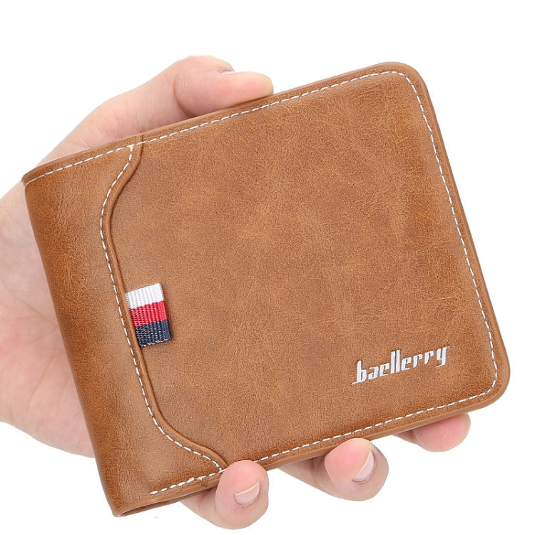 Baellerry Short Wallet Tri-fold Horizontal Coin Purse For Men