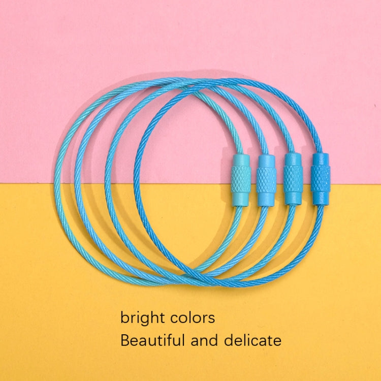 20 PCS Colorful Paint Steel Wire Rope Car Key Ring DIY Accessories