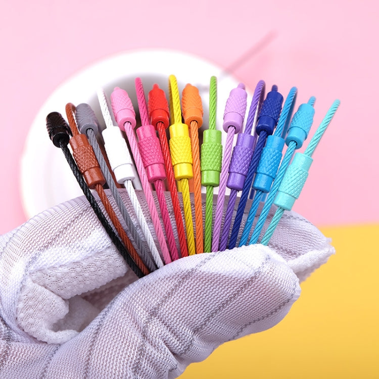 20 PCS Colorful Paint Steel Wire Rope Car Key Ring DIY Accessories