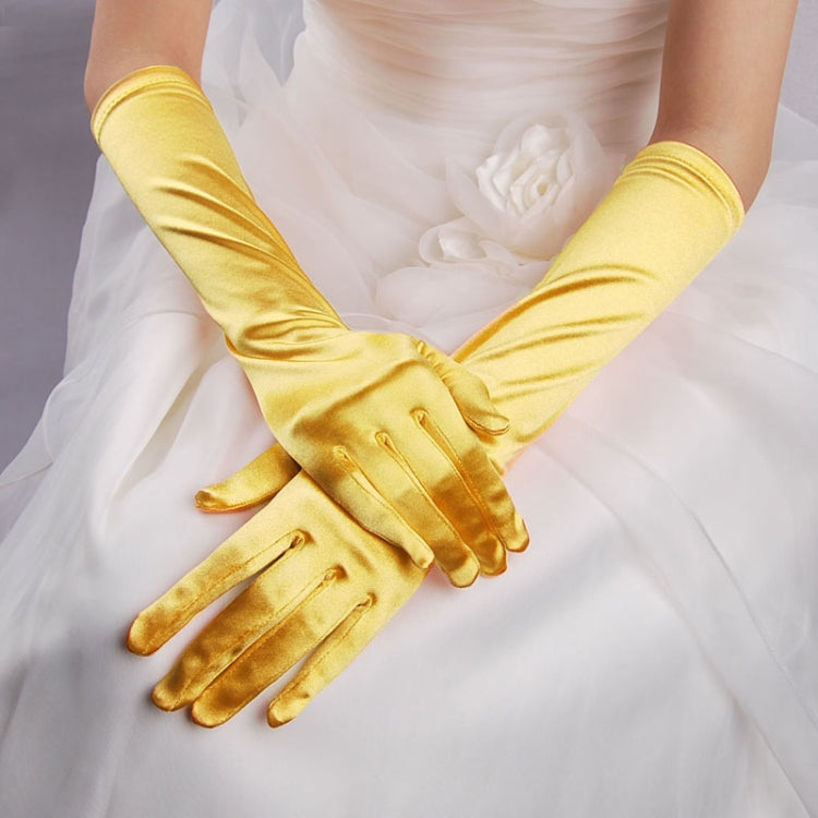 1pair Bride Gloves Satin Long Vintage Travel Sunscreen Dress Wedding Gloves