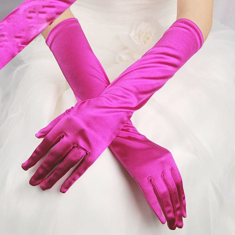 1pair Bride Gloves Satin Long Vintage Travel Sunscreen Dress Wedding Gloves