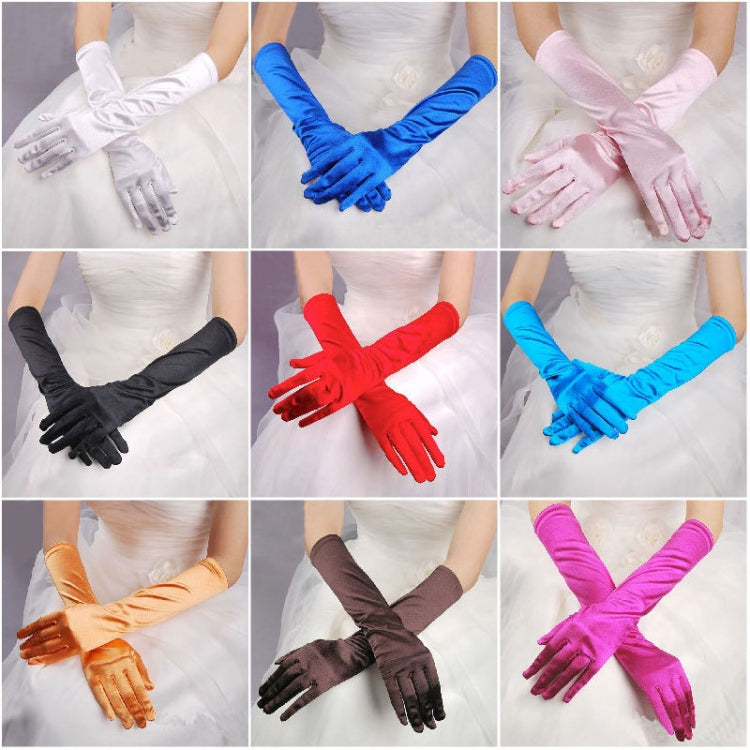 1pair Bride Gloves Satin Long Vintage Travel Sunscreen Dress Wedding Gloves