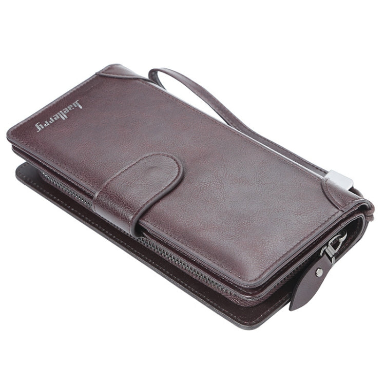 Baellerry S6701 Men Wallet Business Multi-card Mid-length Clutch Buckle Zipper Coin Purse