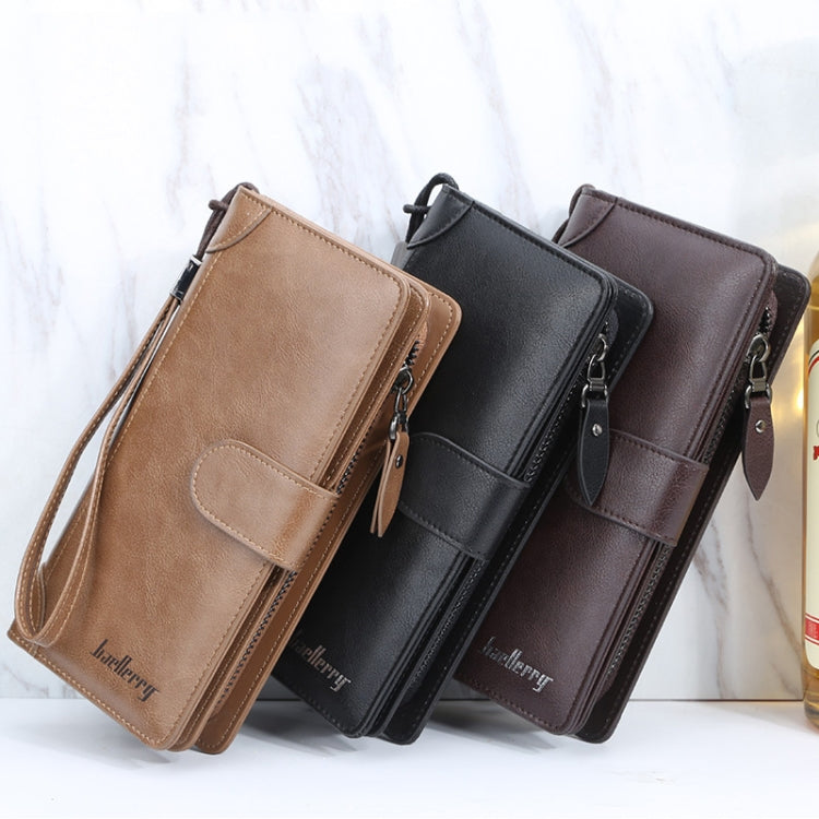 Baellerry S6701 Men Wallet Business Multi-card Mid-length Clutch Buckle Zipper Coin Purse