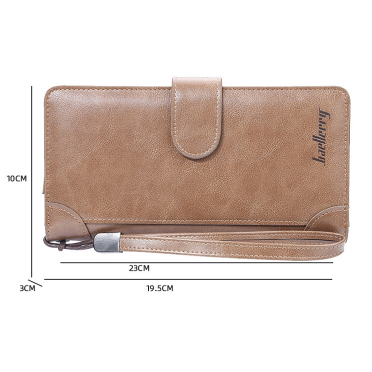 Baellerry S6701 Men Wallet Business Multi-card Mid-length Clutch Buckle Zipper Coin Purse