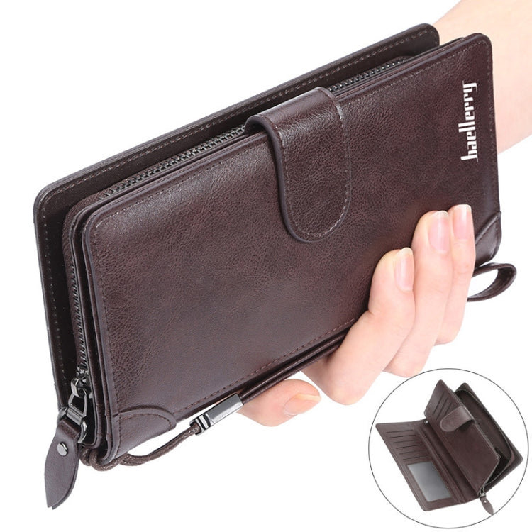 Baellerry S6701 Men Wallet Business Multi-card Mid-length Clutch Buckle Zipper Coin Purse