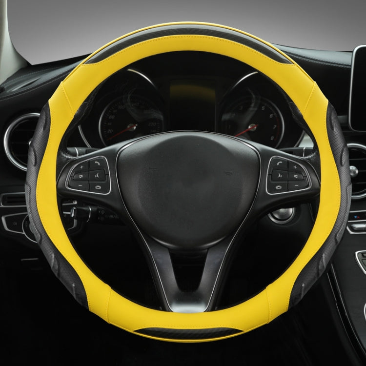 Leather Carbon Fiber Stitching Car Steering Wheel Set, Diameter: