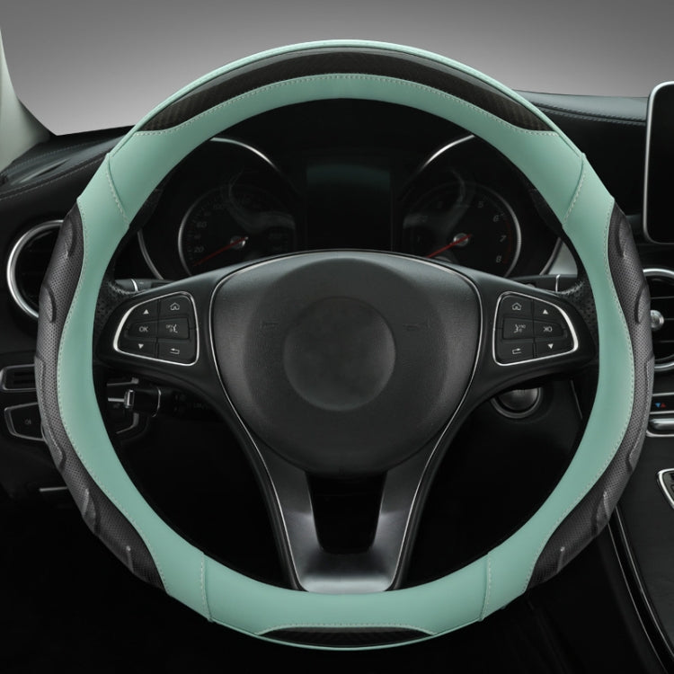 Leather Carbon Fiber Stitching Car Steering Wheel Set, Diameter: