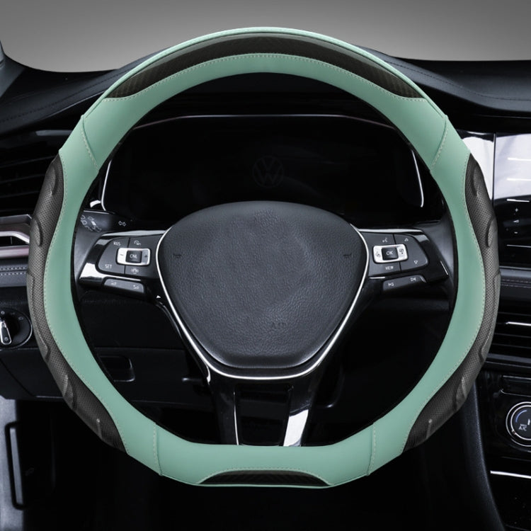 Leather Carbon Fiber Stitching Car Steering Wheel Set, Diameter: