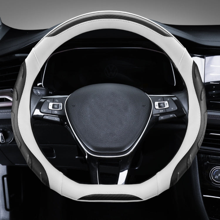 Leather Carbon Fiber Stitching Car Steering Wheel Set, Diameter: