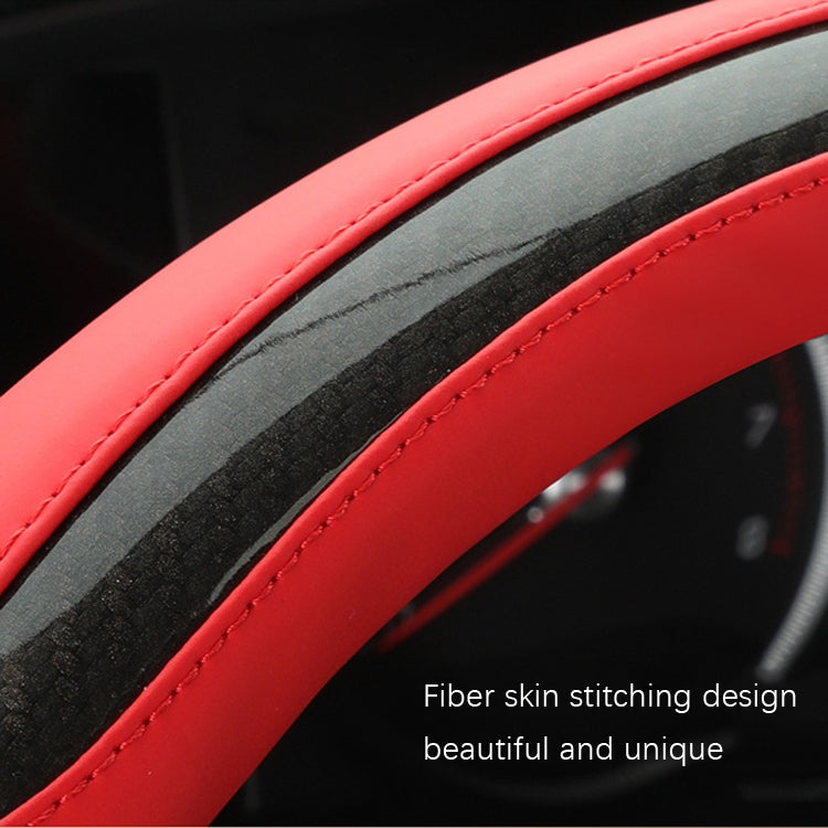 Leather Carbon Fiber Stitching Car Steering Wheel Set, Diameter: