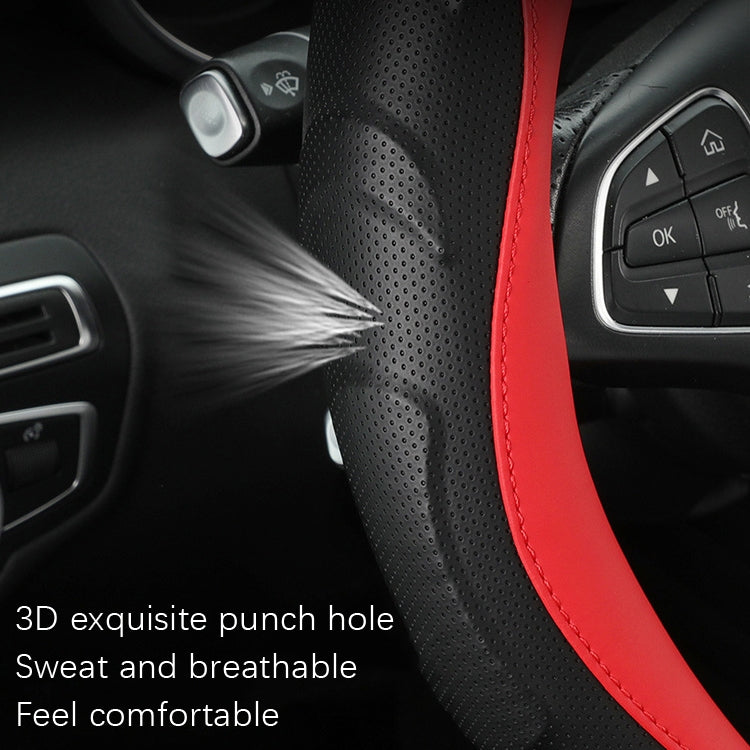 Leather Carbon Fiber Stitching Car Steering Wheel Set, Diameter: