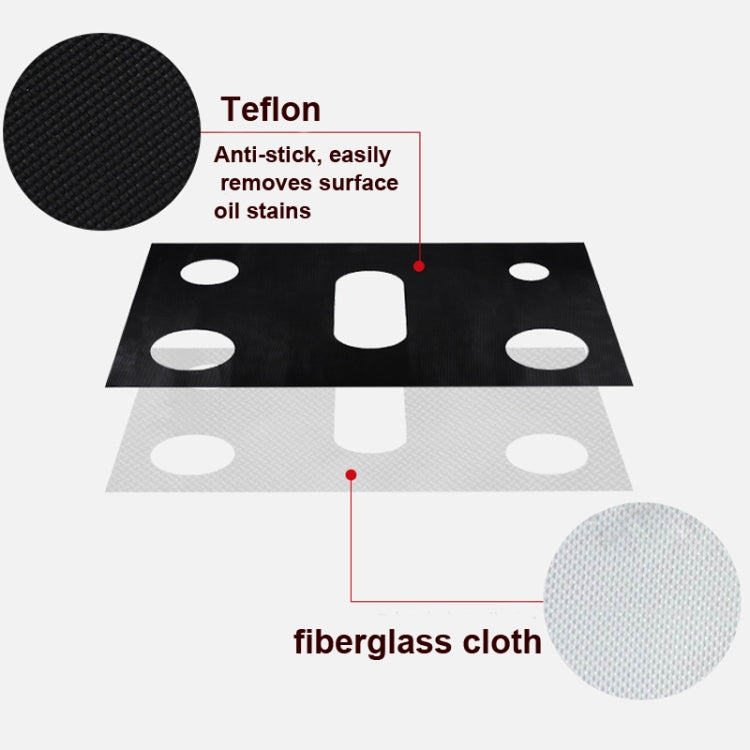 Gas Stove 5-hole Oil-proof Pad Teflon Protective Cover Anti-dirty Pad