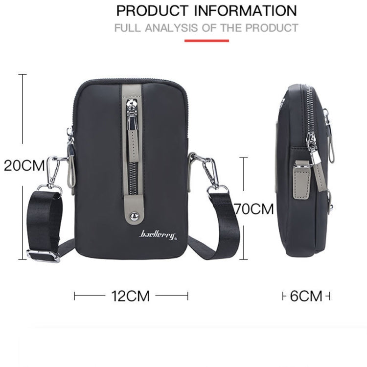 Baellerry Men Shoulder Bag Simple Casual Large Capacity Messenger Bag Business Zipper Wallet