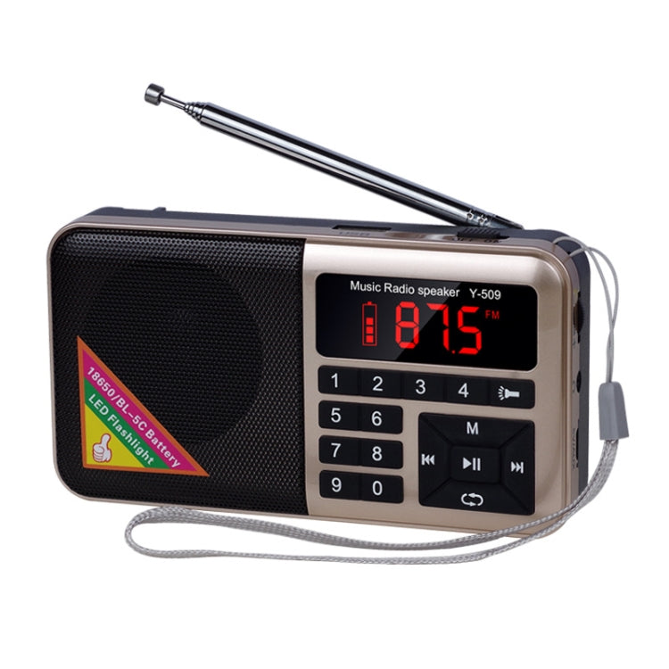 Bluetooth Card Radio Digital FM Player, Specifications: Y-509FM (No Solar Panel)