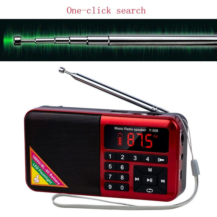 Bluetooth Card Radio Digital FM Player, Specifications: Y-509FM (No Solar Panel)
