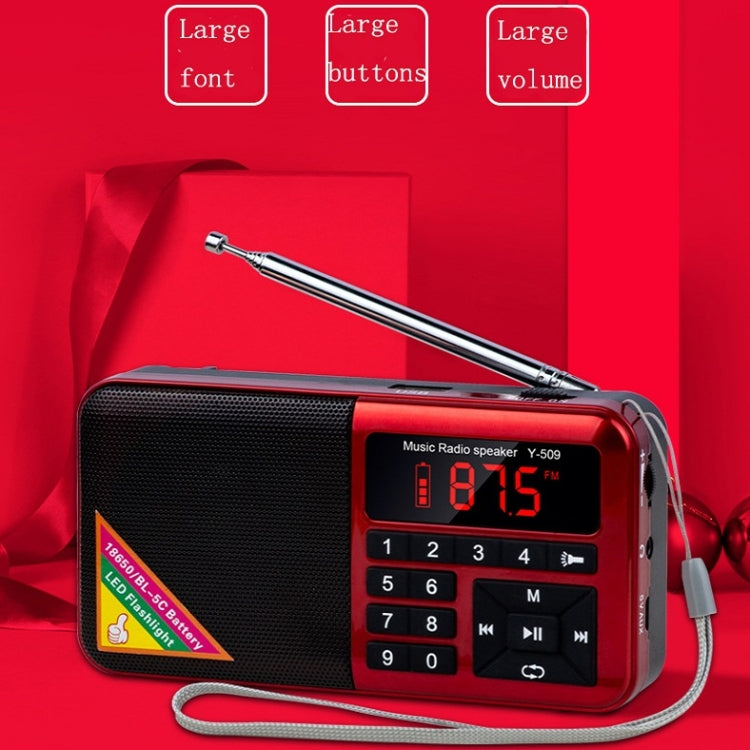 Bluetooth Card Radio Digital FM Player, Specifications: Y-509FM (No Solar Panel)