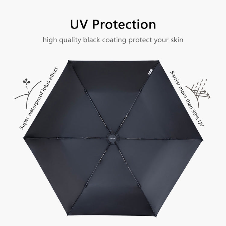 PARACHASE Carbon Fiber Light Portable Small Clever Black Glue Sunscreen Anti-UV Sun Umbrella