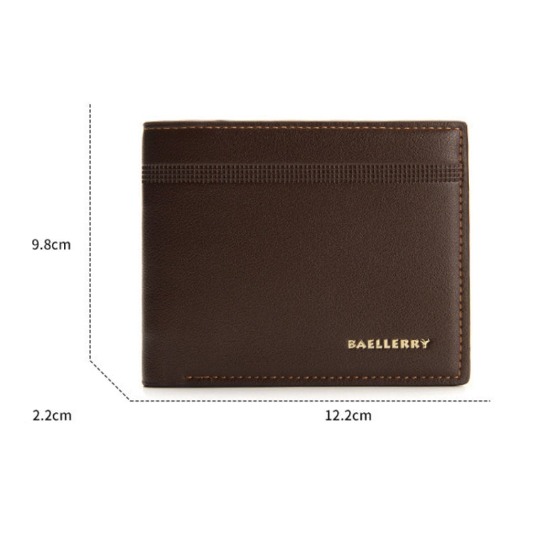 Baellerry Men Short Wallet Multi-card Lychee Pattern Business Wallet