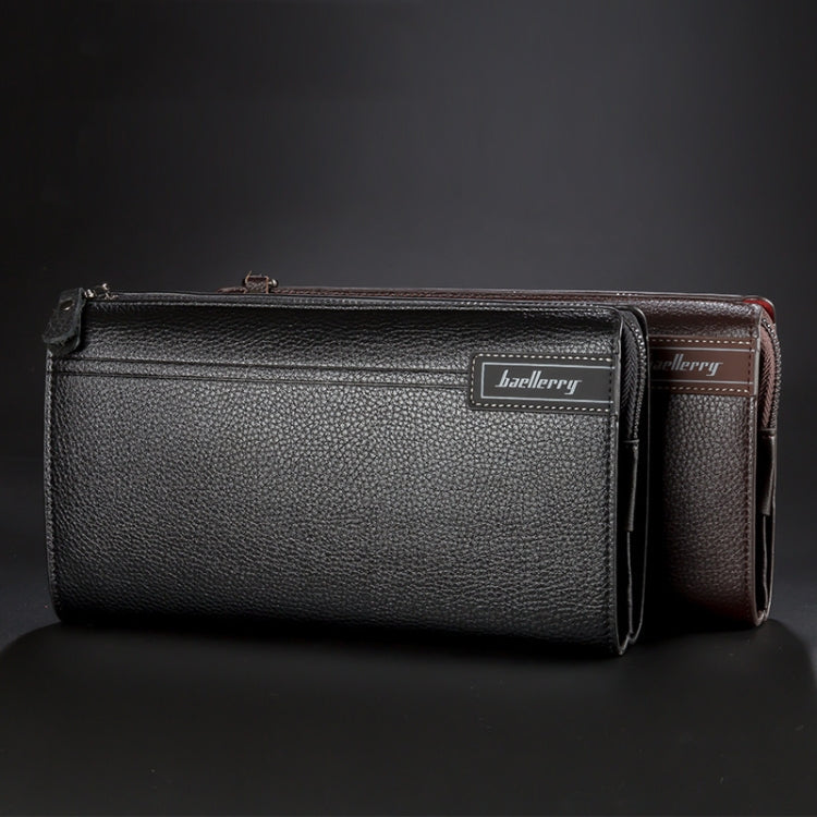 Baellerry Men PU Leather Clutch Business Casual  Lychee Pattern Zipper Wallet