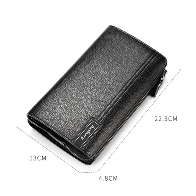 Baellerry Men PU Leather Clutch Business Casual  Lychee Pattern Zipper Wallet