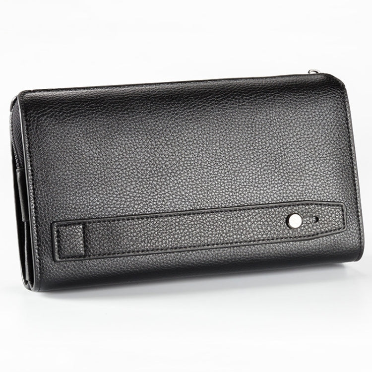 Baellerry Men PU Leather Clutch Business Casual  Lychee Pattern Zipper Wallet