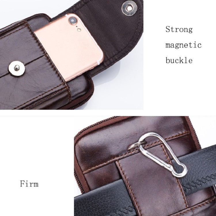 BULL CAPTAIN  Leather Multifunctional Waist Bag For Men
