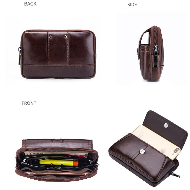 BULL CAPTAIN  Leather Multifunctional Waist Bag For Men