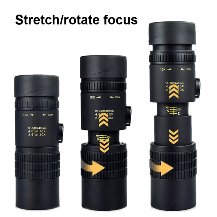 10-300x40 Monocular HD Telescope BAK4 Prism Telescope,Style:
