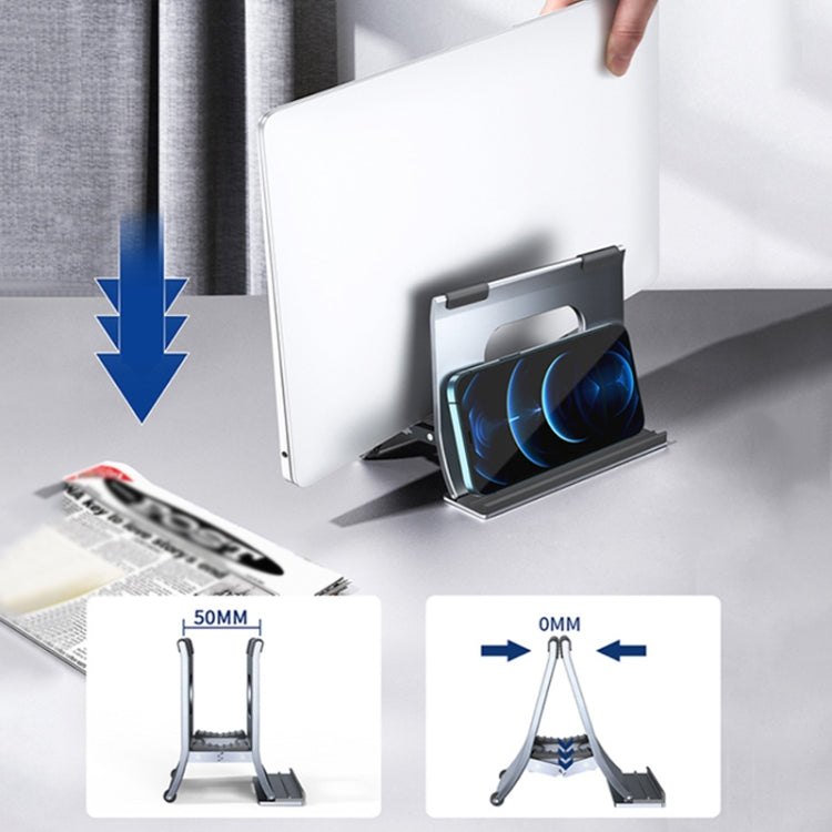 Oatsbasf 03880 H-type Alloy Laptop Gravity Automatic Storage Rack