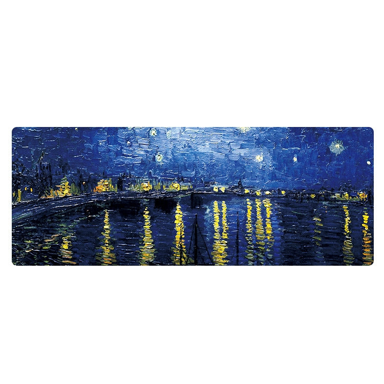 Am002 Large Oil Painting Desk Rubber Mouse Pad, 300x800x4mm Stitched Edges, 400x900x1.5mm No Stitched Edges, 400x900x3mm Stitched Edges, 400x900x2mm Stitched Edges