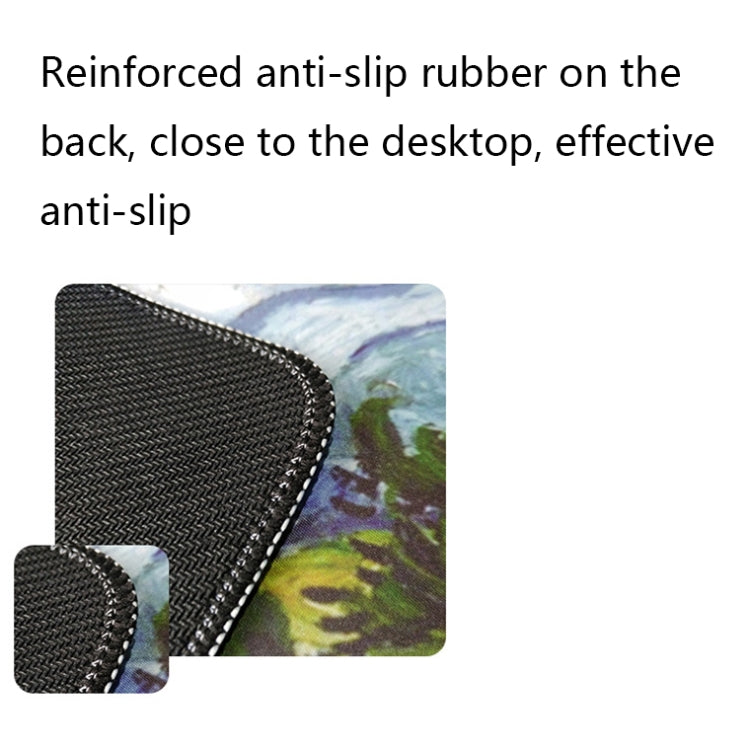 Am002 Large Oil Painting Desk Rubber Mouse Pad, 300x800x4mm Stitched Edges, 400x900x1.5mm No Stitched Edges, 400x900x3mm Stitched Edges, 400x900x2mm Stitched Edges
