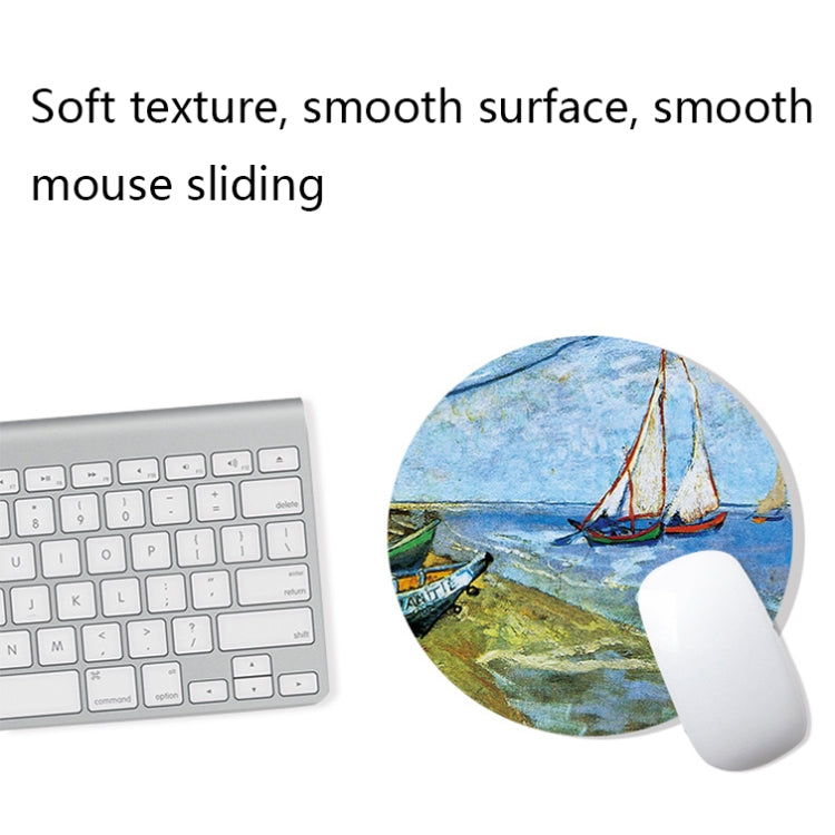 Am002 Large Oil Painting Desk Rubber Mouse Pad, 300x800x5mm Stitched Edges, 400x900x4mm Stitched Edges