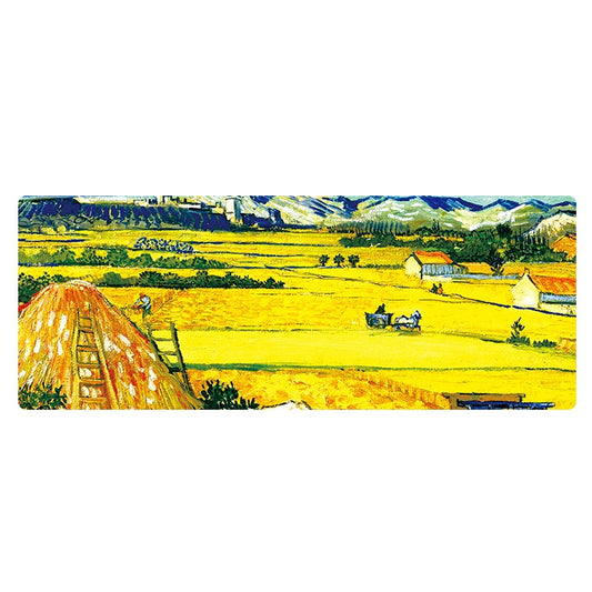Am002 Large Oil Painting Desk Rubber Mouse Pad, 400x900x2mm Stitched Edges, 300x800x2mm Stitched Edges