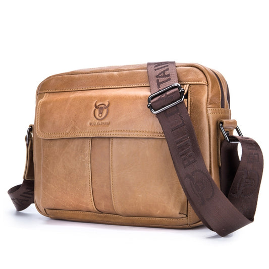 BULL CAPTAIN  Double Layer Leather One Shoulder Messenger Bag For Men