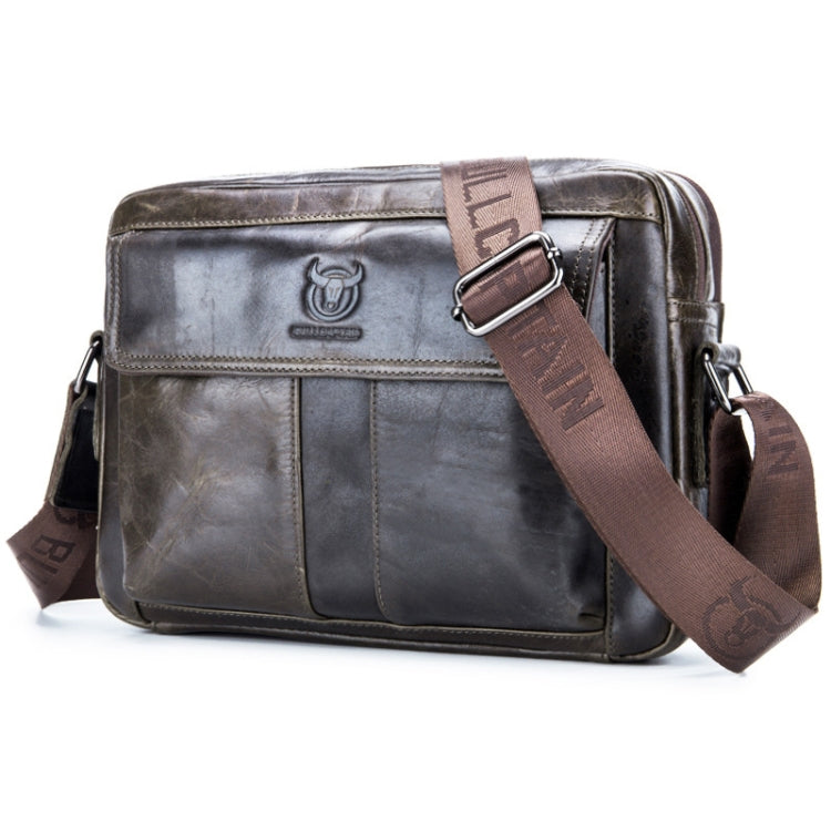 BULL CAPTAIN  Double Layer Leather One Shoulder Messenger Bag For Men