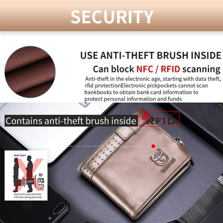 BULL CAPTAIN Anti-theft Brush Leather Wallet For Men